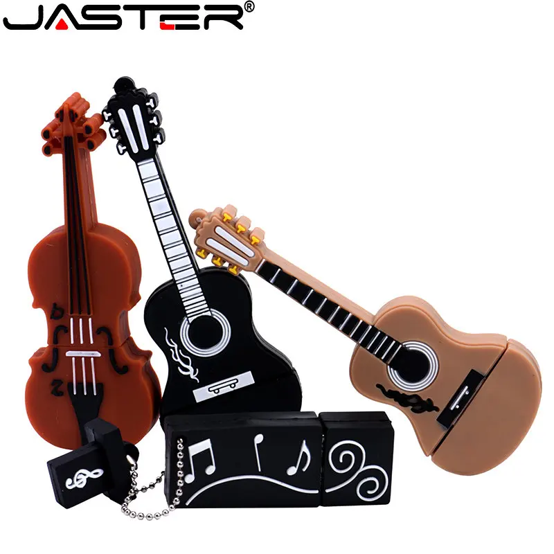 

JASTER USB 2.0 Flash Drive Silicone Flash Driver 8GB 16GB Pendrive 32GB Cle USB Stick 2.0 U Disk Guitar Beth Violin Music gift