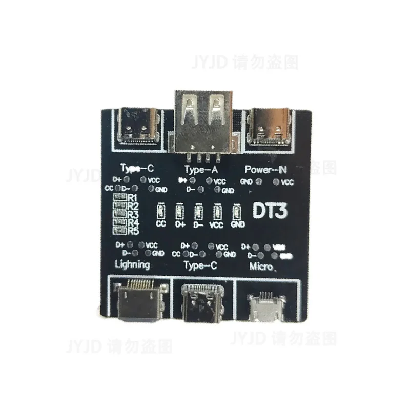 1/5pcs DT3 Data Cable Detection Board Type-C Micro USB Cable Tester Short Circuit On Off Switching Diagnosis Tool for iOS Androi