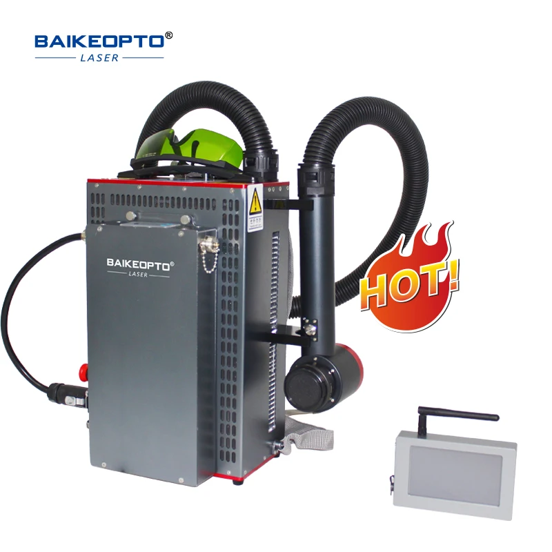BK-FLC100SC Lightweight 100W MAX Backpack Fiber Laser Rust Removal Cleaning Machine Derusting Oil Stain Tid Rod Type