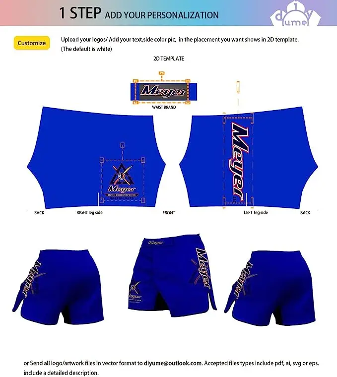 DIYUME Muay Thai Shorts Men Women Teenagers Breathable Grappling Boxing Combat Sanda Fitness Gym Shorts Sports