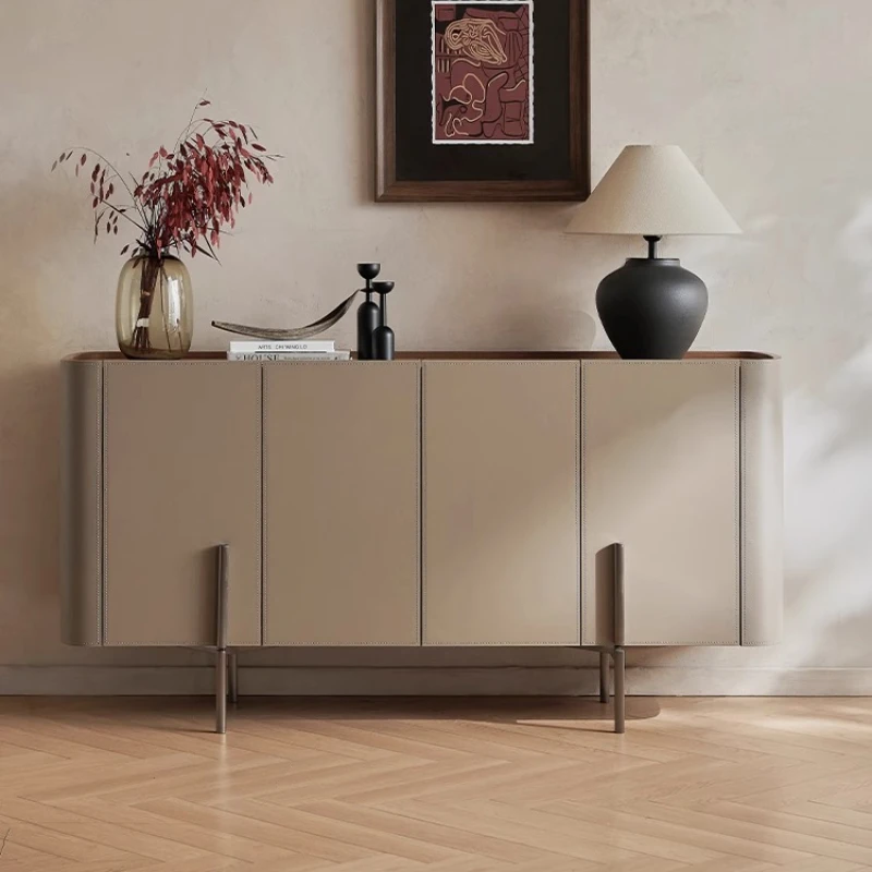 

Saddle leather wood shoe cabinet house entrance hall cabinet door hall partition cabinet modern rack storage home furniture