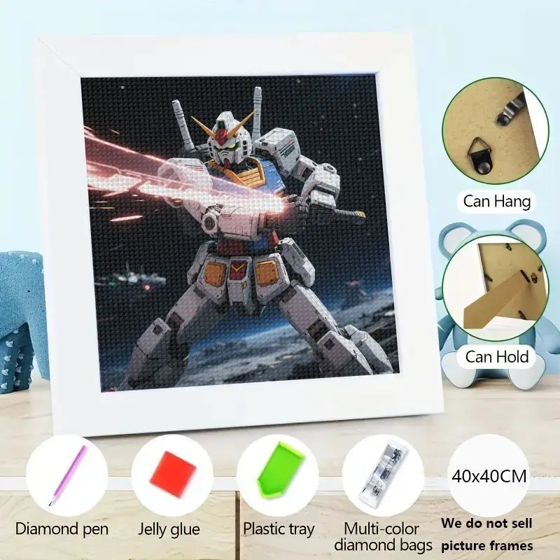 1 шт. 5D комплект алмазной живописи, Gundam RX-78-2, мобильный костюм, меховой робот, аниме, искусство, полная дрель, сделай сам, алмазная картина для декора стен, спа 1 шт. 5D комплект алмазной живописи, Gundam RX-78-2, мобильный костюм, меховой робот, аниме, искусство, полная дрель, сделай сам, алмазная картина для декора стен, спа