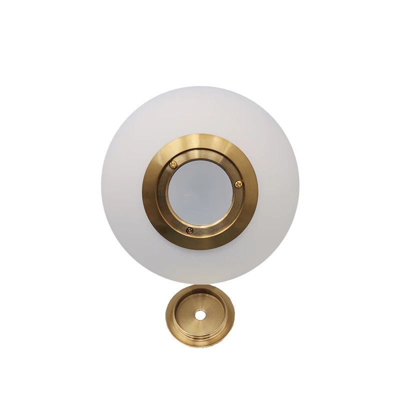 Paralume in vetro smerigliato bianco latte con copertura in metallo accessori per copertura in vetro sfera fai da te G9/ E14/e27thread Magic Bean