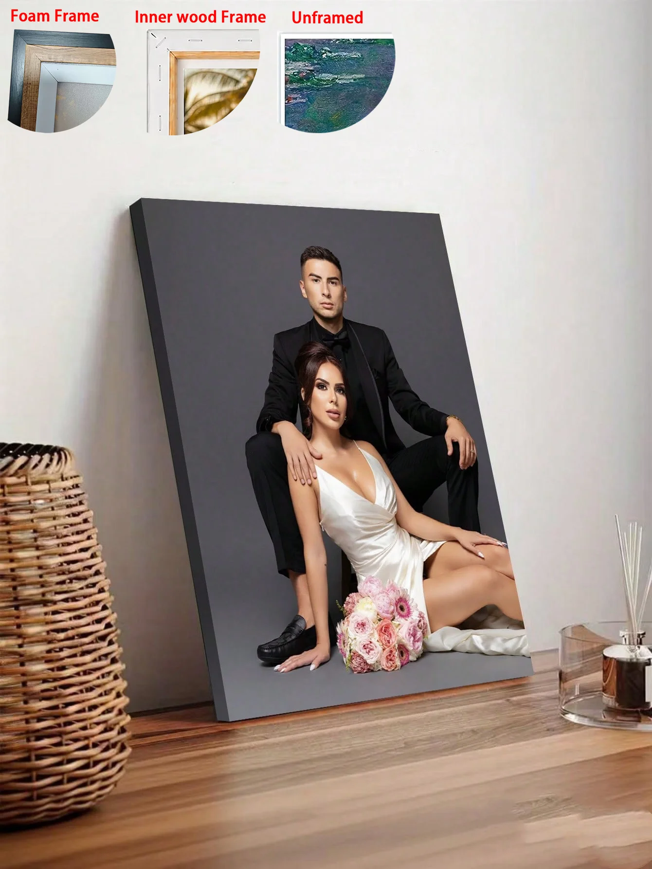 Frame/Unframe Custom Canvas Prints with Your Photos Customized Picture Gifts Photo Prints Personalized Wall Art