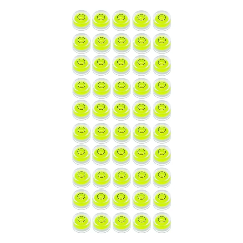 Y51A-50Pcs Mini Bubble Spirit Level 10X6mm Circular Bullseye Bubble Levels For Leveling Tripod Telescope 10X6mm, Non-Adhesive
