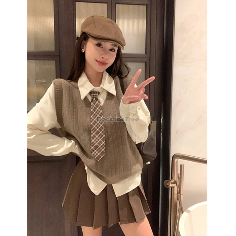 2024 retro academy style jk uniform simple solid color literature art school uniform outfit gentle sweet temperament campus suit