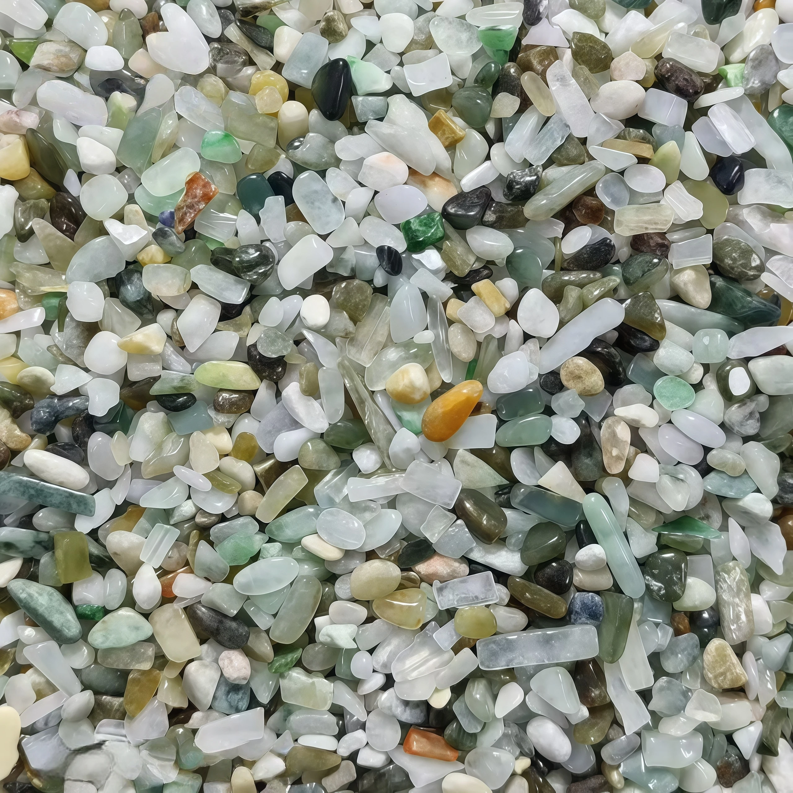 3-12mm Natural Jadeite Crystal Chips,Irregular Shaped Polished Rock Crystal,Aquarium Decoration Gravel, Undrilled Tumbled Stones