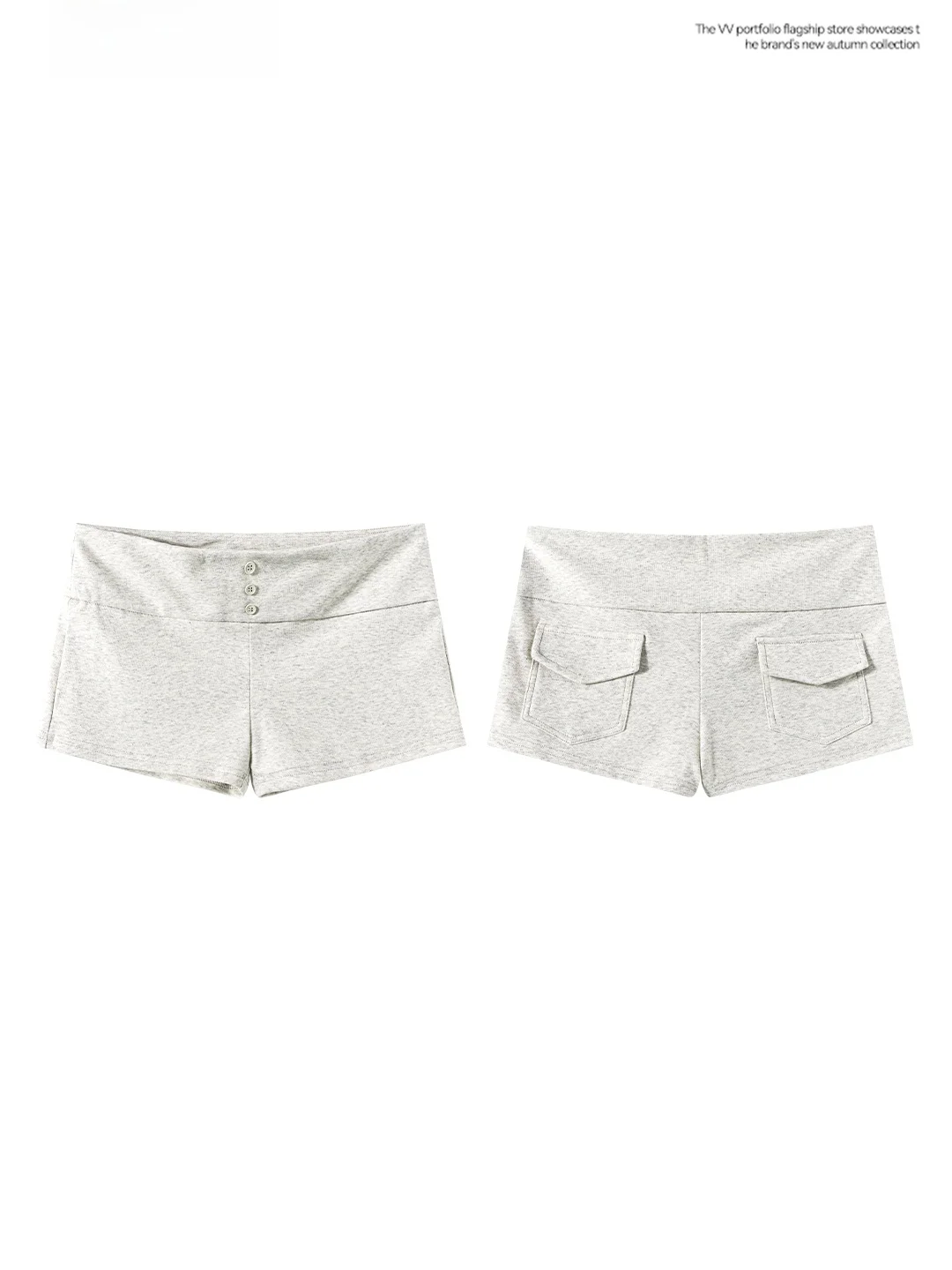 High Waist Short Shorts Women's Sexy Tight Fitting Slimming Sexy Light Grey Base Layer Pants Summer Three Button Outwear