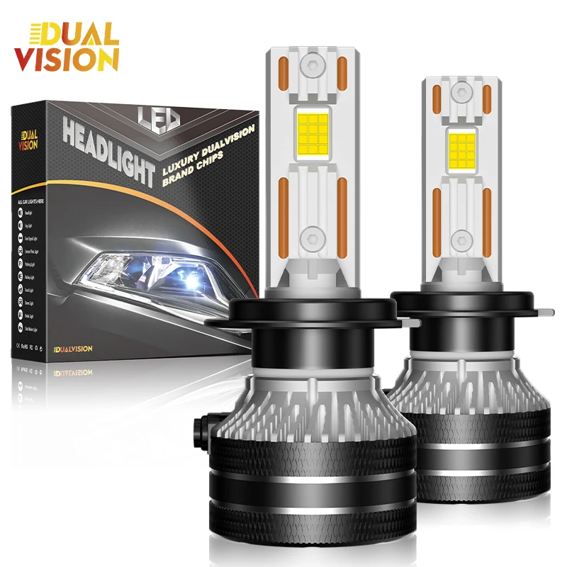 H7 LED 30000LM Headlights Canbus 6000K WHITE H1 H4 H11 9012 HIR2 H8 H9 9005 9006 HB3 HB4 High Power 4575 CSP Chips 12V (2 Pack)