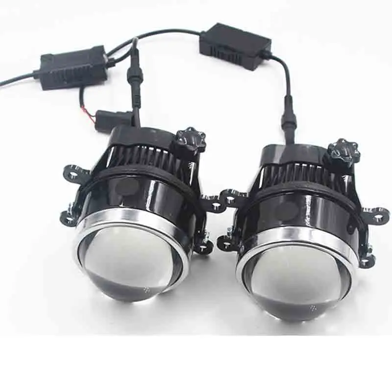 3.0inch Adjustment Bracket HD Glass Blue Film Bi Xenon Fog Light Projector Lens D2S D2H H11 Lamps Retrofit Styling