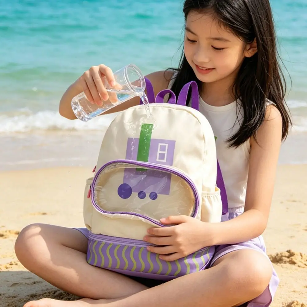 Wasserdichte Schwimm-Aufbewahrungstasche Cartoon-Design Nass-Trocken-Trennung Schwimm-Rucksack Doppelschulter-Schuhfach – Detail 11