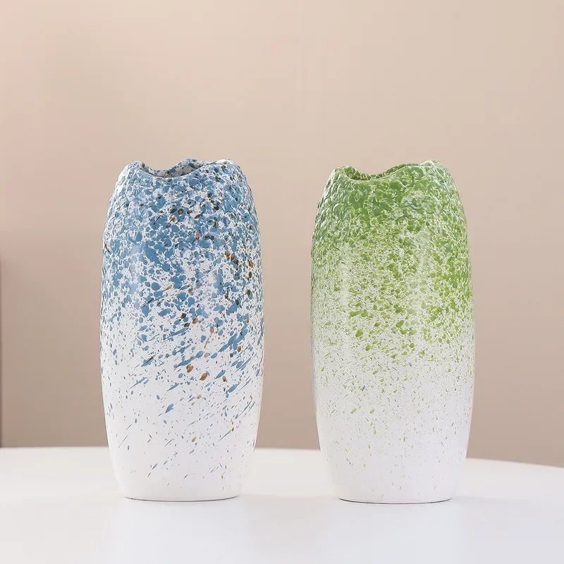 for Large Diameter Ceramic Hydroponic Vase Flower Pot Modern Simple Light Luxury Retro Ornament for Dried Flowers Home Decor