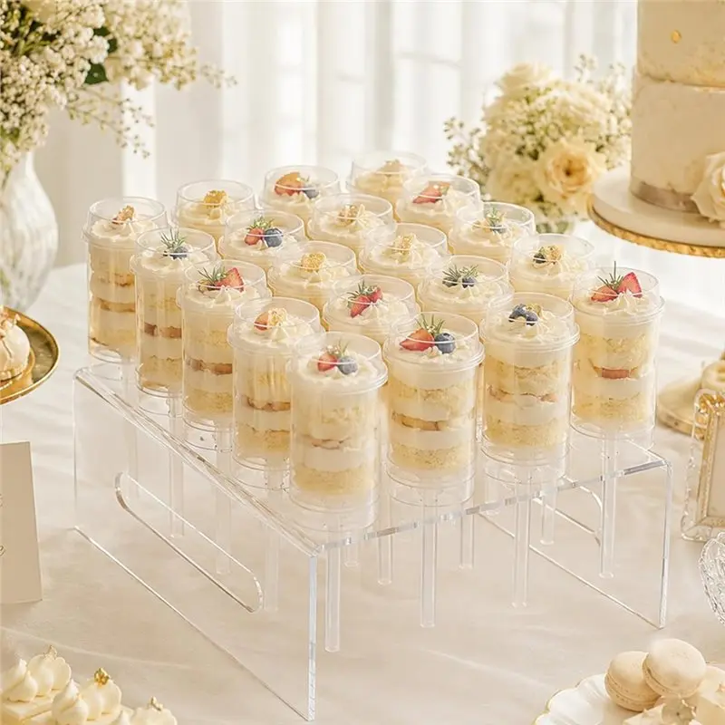 A74E-For Desserts And Treats 20 Hole Push For Cake Stand With 24 Clear Push-Up Cakes