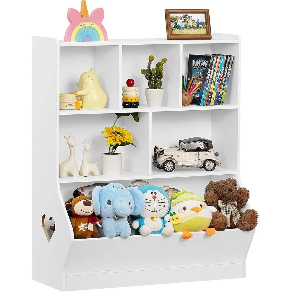 

3-Tier Children's Bookcase and Toy Storage Cabinet, 7 Cubby Organizer for Playroom, Bedroom, Living Room, and Nursery, 29.53 H,