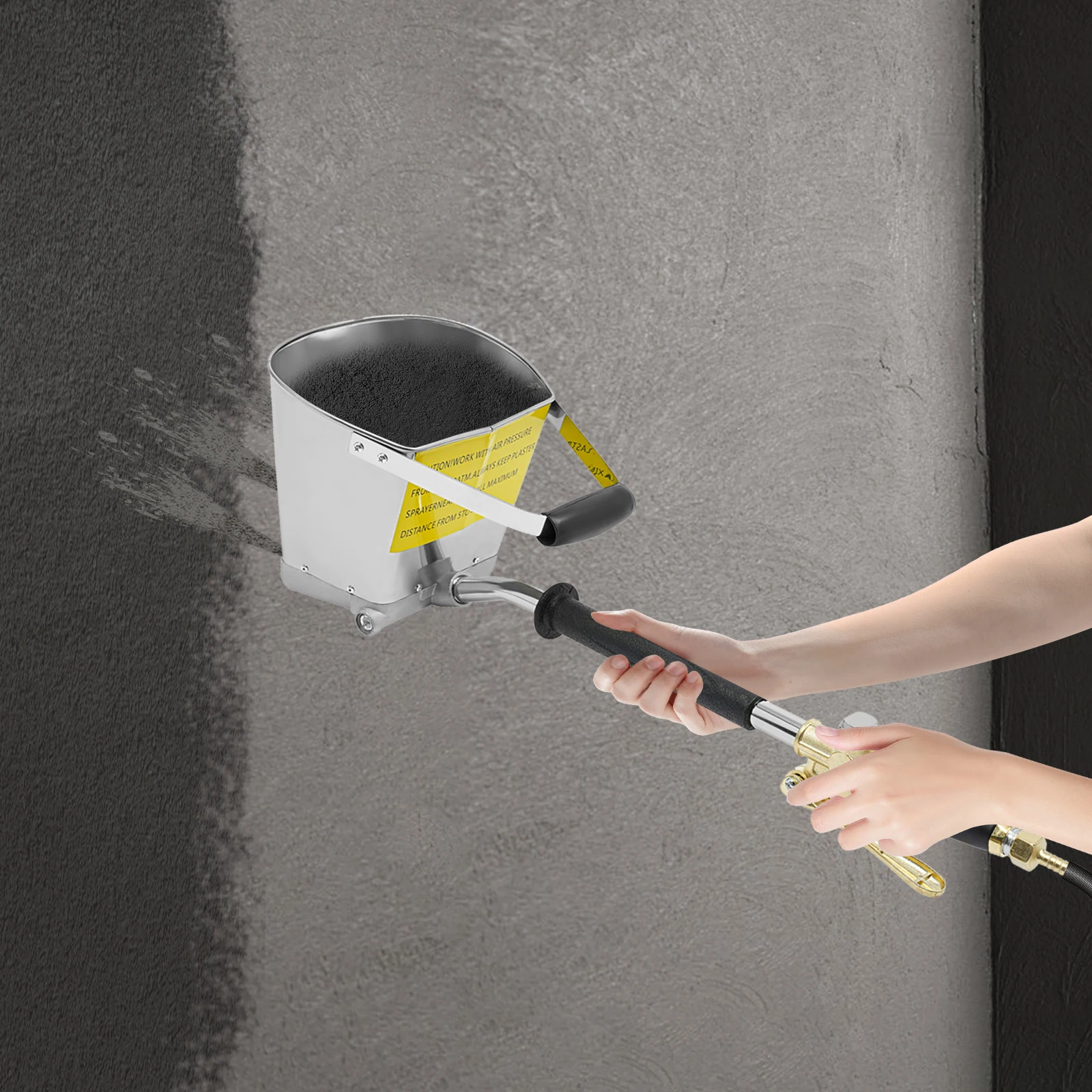 3.5L容量 4ジェット式空気圧セメントスタッコスプレーガン（サイズ：77*22.5*21cm）壁用プラスターモルタル自動エア塗装ツール