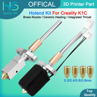 Upgrade Hotend Kit For Creality K1C High Flow Brass Nozzle Ceramic Heating Hot End Kit For K1C 3D Printer Part 0.2/0.4/0.6/0.8mm