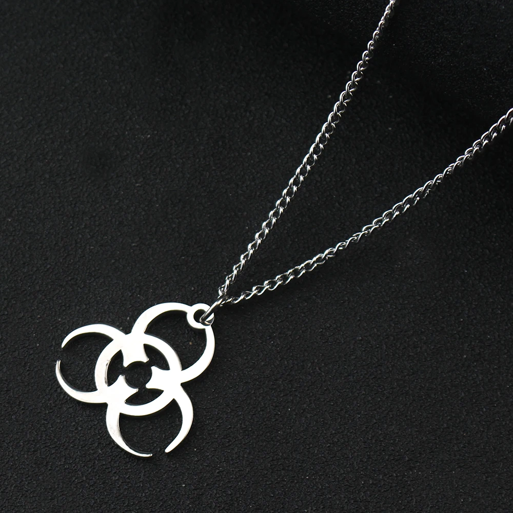Necklace Trendy Men And Women INS Street Punk Hip-Hop JewelryNew Stainless Steel Biochemical Logo Pendant