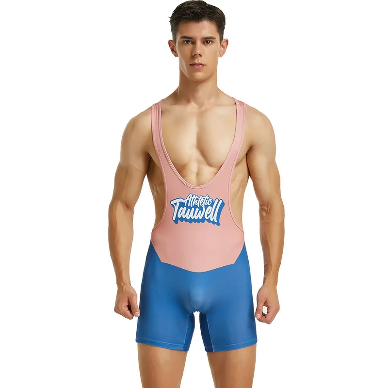 Factory BSR Mens Undershirts Bodysuit Wrestling Singlet Fitness Workout One-piece Vest Bodywear Underwear Bodybuilding Jumpsuit