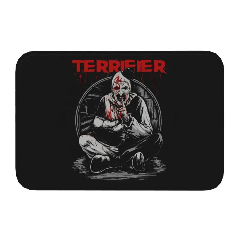 Horror Halloween Movie Terrifier Clown Front Door Mat Anti-Slip Indoor Absorbent Doormat Kitchen Balcony Entrance Rug Carpet