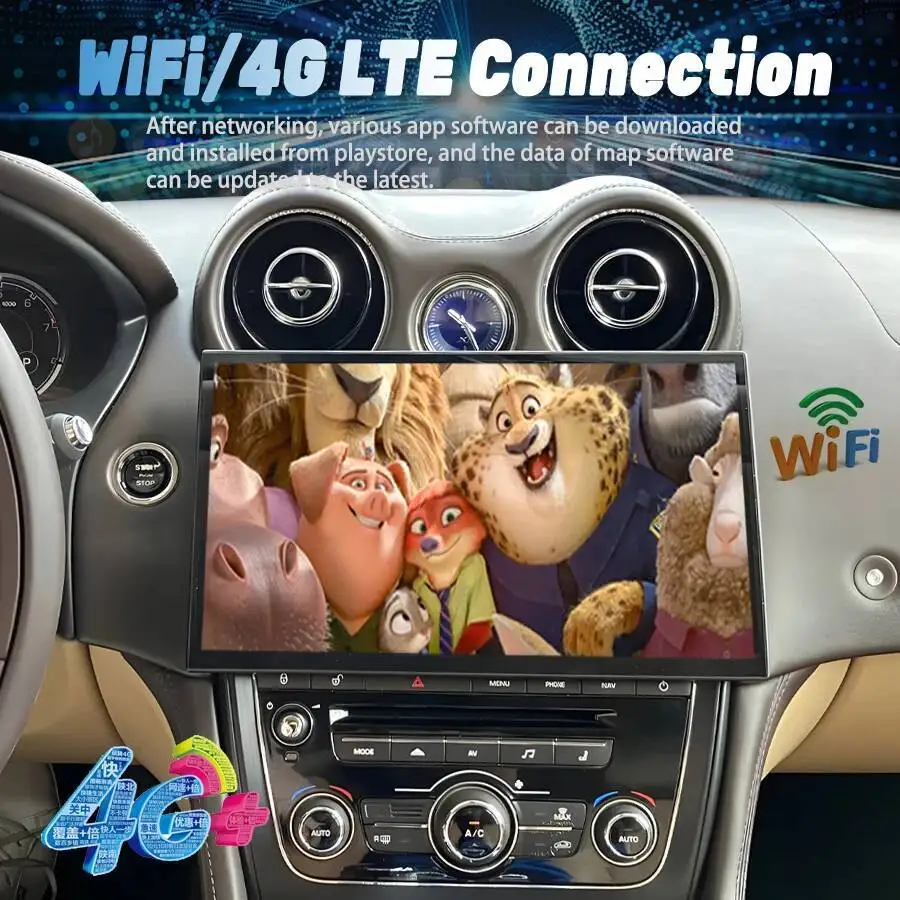 13 بوصة شاشة راديو السيارة الملاحة ل جاكوار XJ XJF X351 2010-2019 أندرويد CarPlay نظام تحديد المواقع ستيريو الوسائط المتعددة مشغل فيديو بلوتوث #2