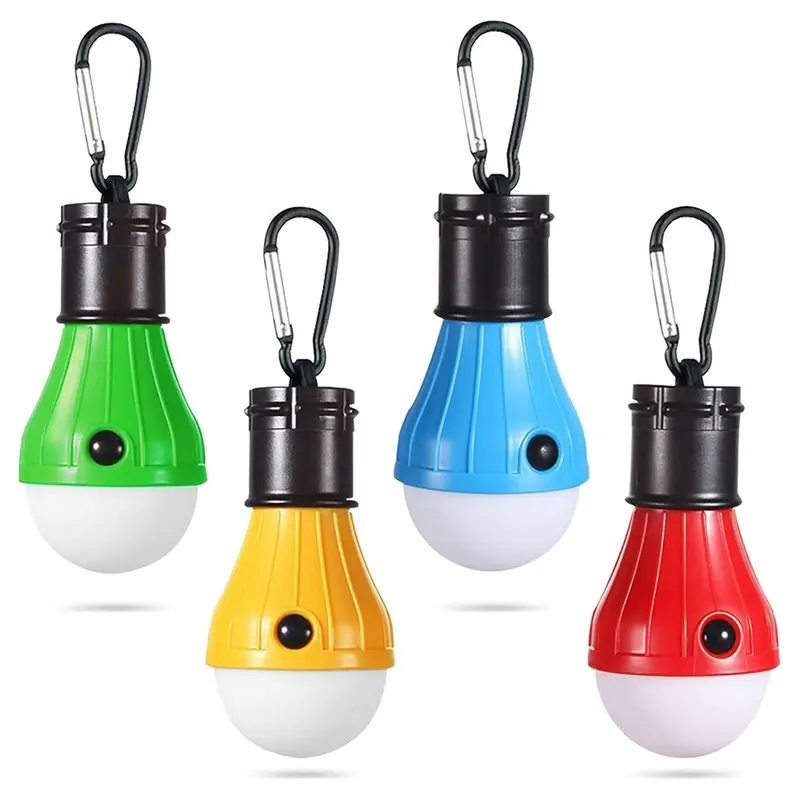 BHBD-Multicolor LED Tent Lamp 4 Pack Emergency Lights With Hook& Bulb Lantern Equipment For Camping Hiking Backpacking Fishing