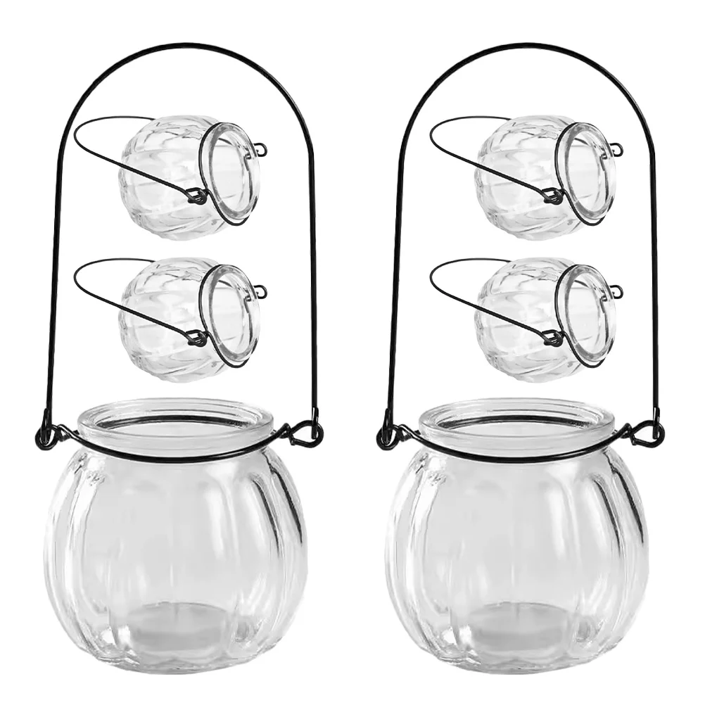 

6Pcs Indoor Hanging Glass Planters Wall Mounted Hydroponic Vases Clear Air Plants Propagation Home Decoration Hanging Wall Vase