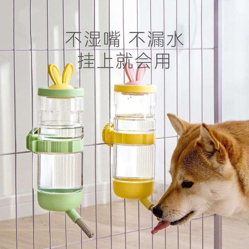 Crate-mounted Pet Water Dispenser, No Drip Water Feeder for Cats and Dogs, Hanging Cage Water Bottle