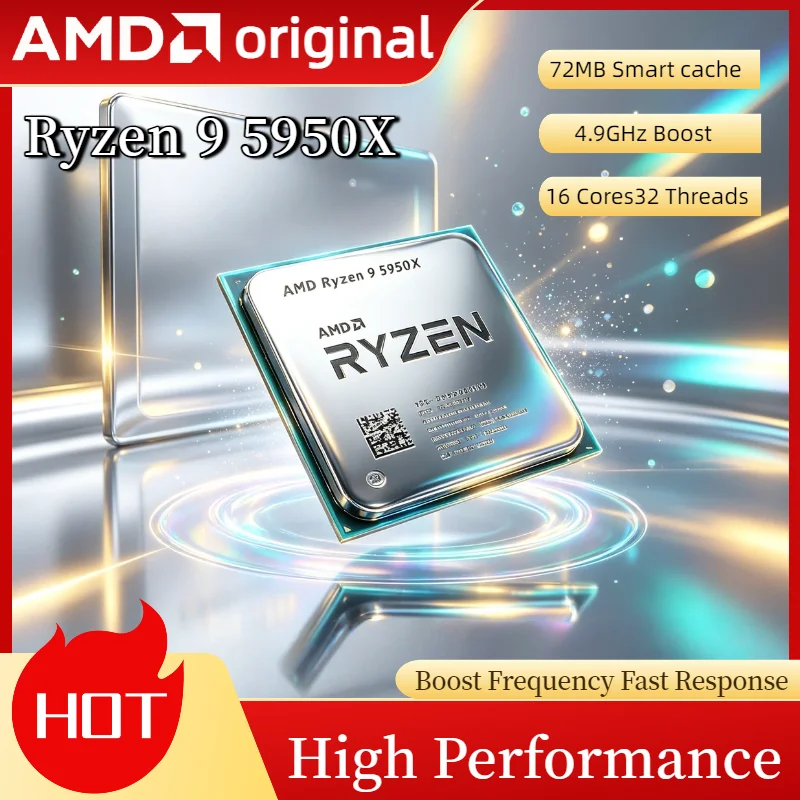 AMD Ryzen 9 5950X Nuevo, 16 Núcleos, 3.4 GHz, Serie Ryzen 9 5000, Vermeer Zen 3, Socket AM4, 105W, 16 Núcleos, 32 Subprocesos
