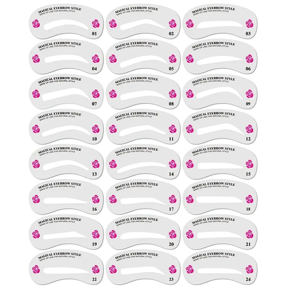 24 Styles Grooming Eyebrow Stencil Kit Makeup Tools DIY Beauty Eyebrow Template Stencil For Women Beauty Tools Accessories