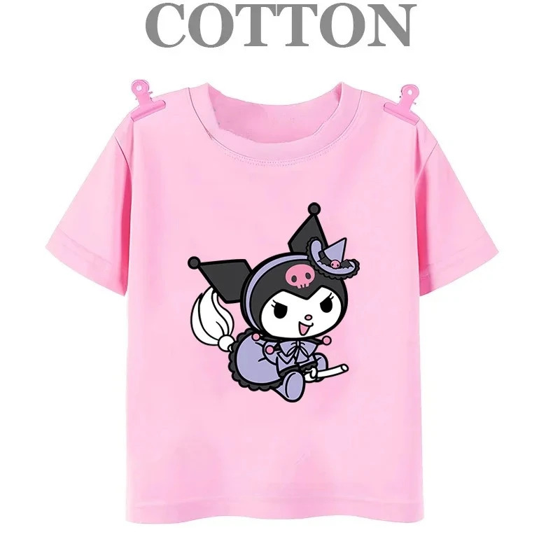 Pure cotton T-shirt Kuromi Kawaii Manga Japanese anime children's Kuromi T-shirt children's top T-shirt boys and girls T-shirt