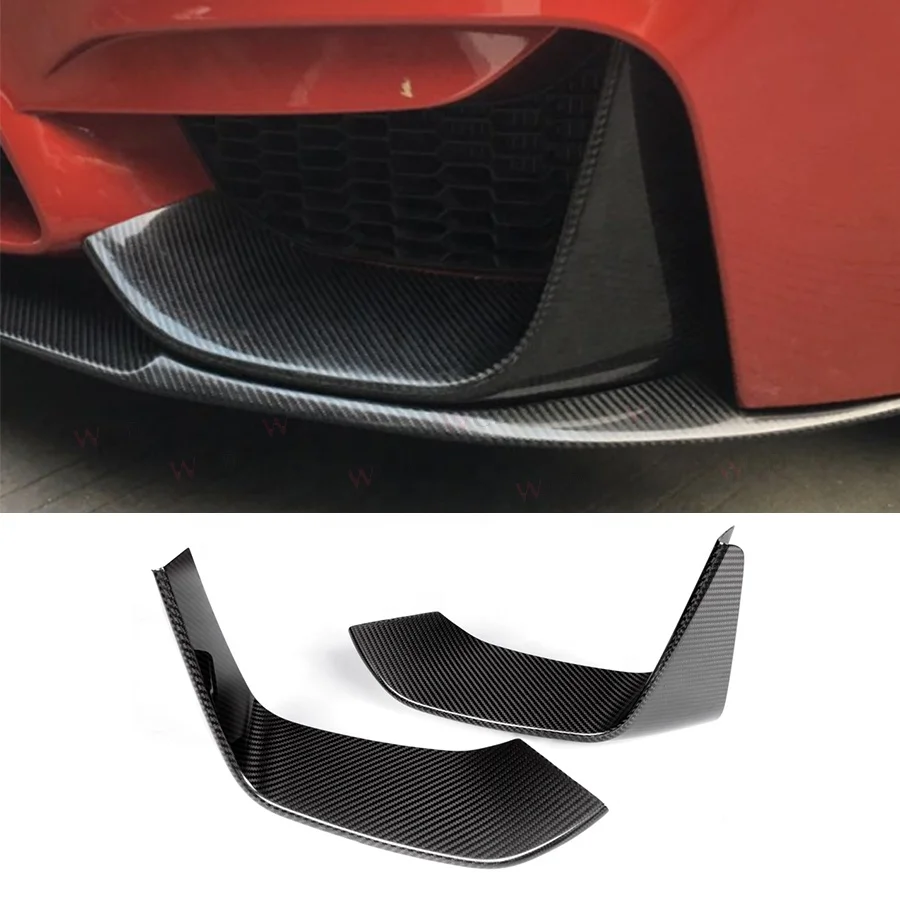 Car Accessories For BMW F82 F83 M4 F80 M3 Carbon Fiber Front Bumper Lip Spoiler Splitter 2014-2019