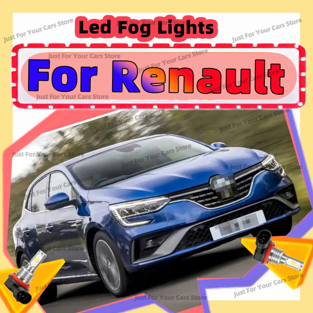 

2 светодиодные лампы противотуманных фар 12В для Renault Grand Scenic Clio 2 3 4 2002-2018, Fluence, Espace, Duster, Dokker, Captur, Arkana, Alaskan