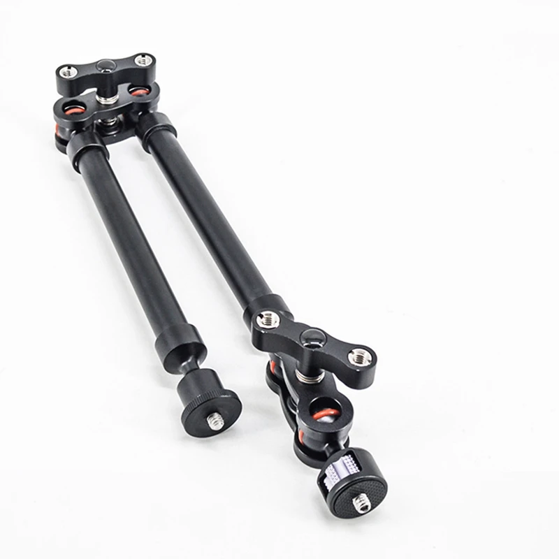 Supporto a mano universale tutto in metallo a doppia sezione Monitor a braccio esteso multifunzionale Lazy Man Stand accessori per fotocamere