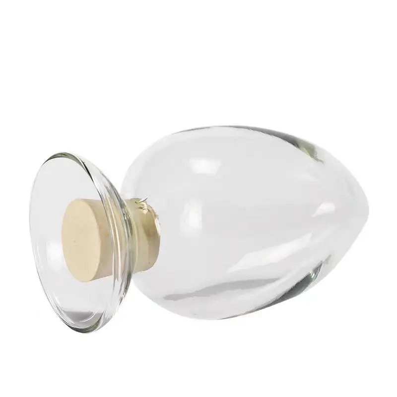 

Glass seed bottle Cone shaped chicken heart bottle 125 250 500ml Sample bottle Display bottle Crystal powder display bottle Tran