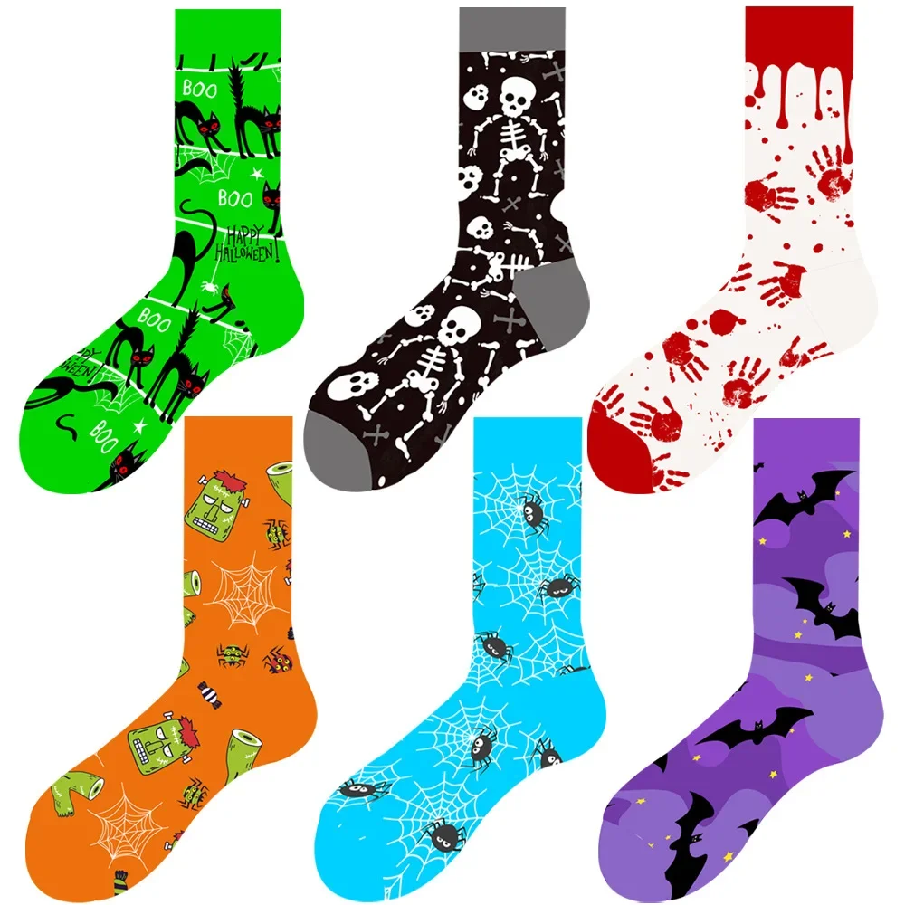 Calcetines Unisex con dibujos de calabaza y búho para hombre y mujer, medias creativas de algodón para fiesta de Halloween, regalos para parejas