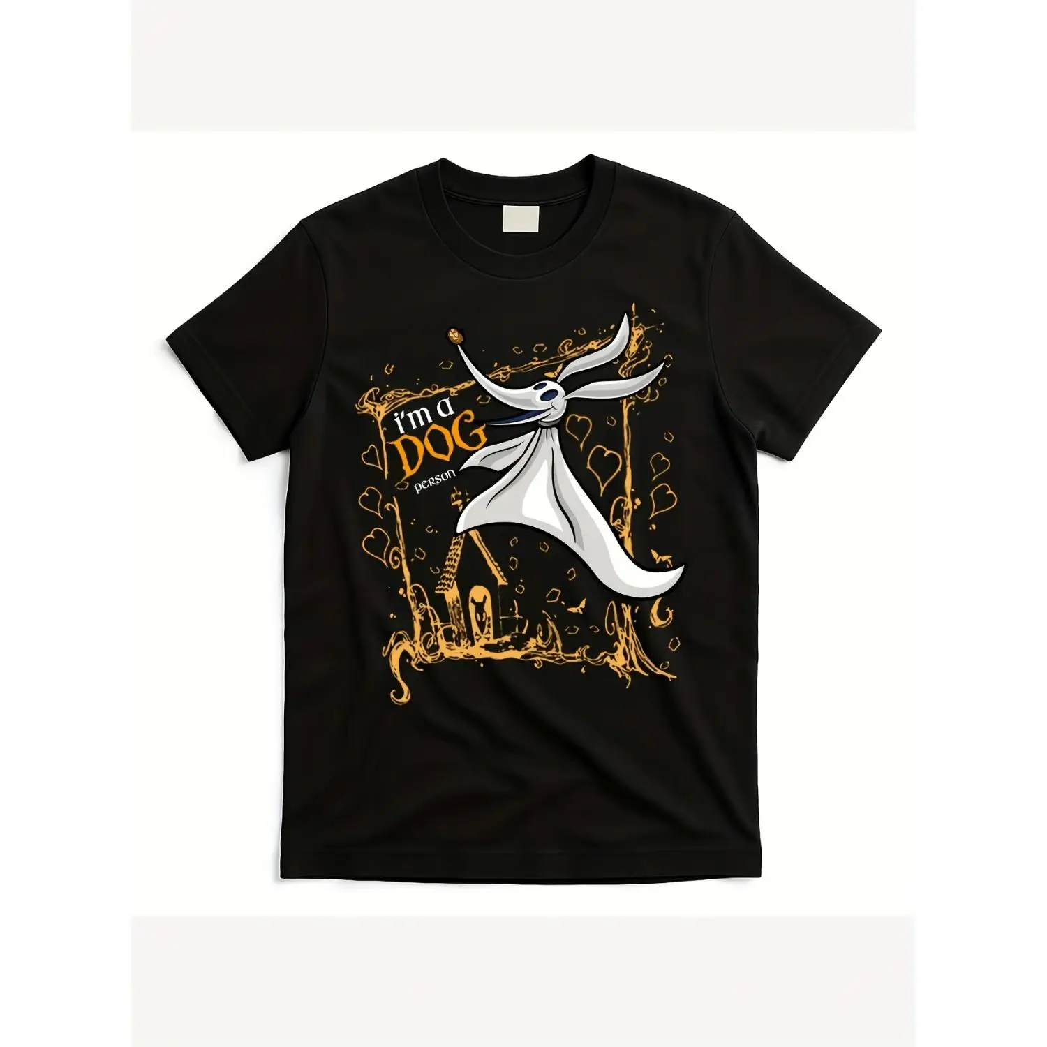 For Halloween T-Shirt for Dog Lovers - Featuring a Zero Dog Nightmare Graphic, This Black Casual Summer Tee for Adults Is Machine Washable, Has a Round Neck, Offers a Comfortable Fit, And Is Ideal for Halloween Or Everyday Wear