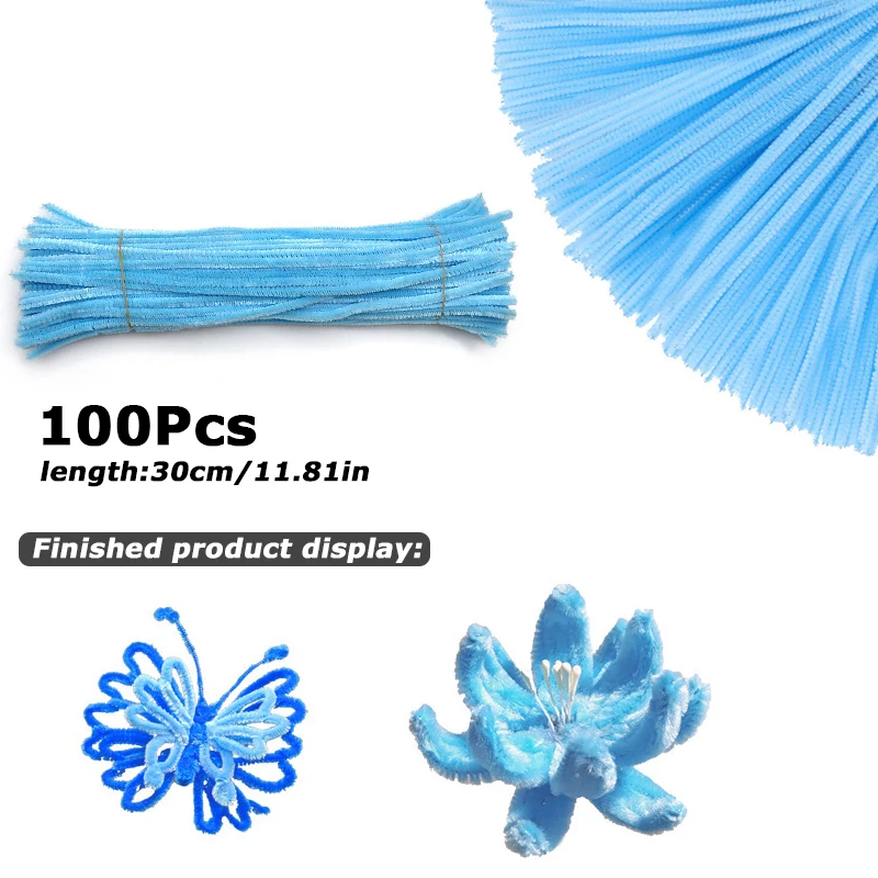100 Stücke 30 cm Farben Chenille Stem Twisted Rod Eisendraht DIY Handwerk Wolle Wurzel Flauschigen Bar Verdrehen Dekor Rohr reiniger Plüsch