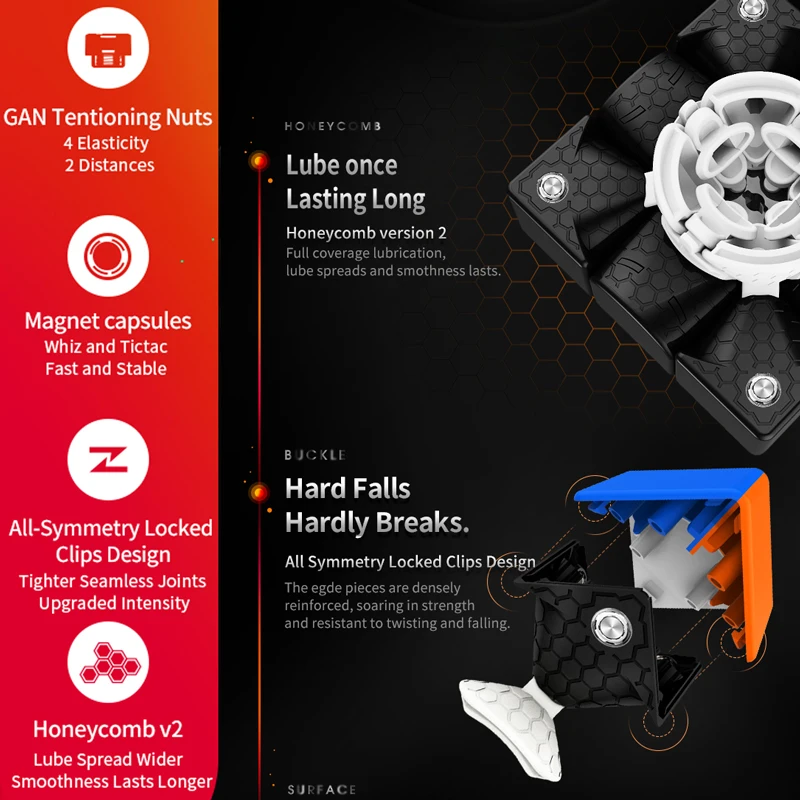 GAN356M-Cubo mágico magnético profesional, 3x3x3, Gancube GAN, rompecabezas de velocidad de 356m, accesorios 3x3, juguete GAN356 Original