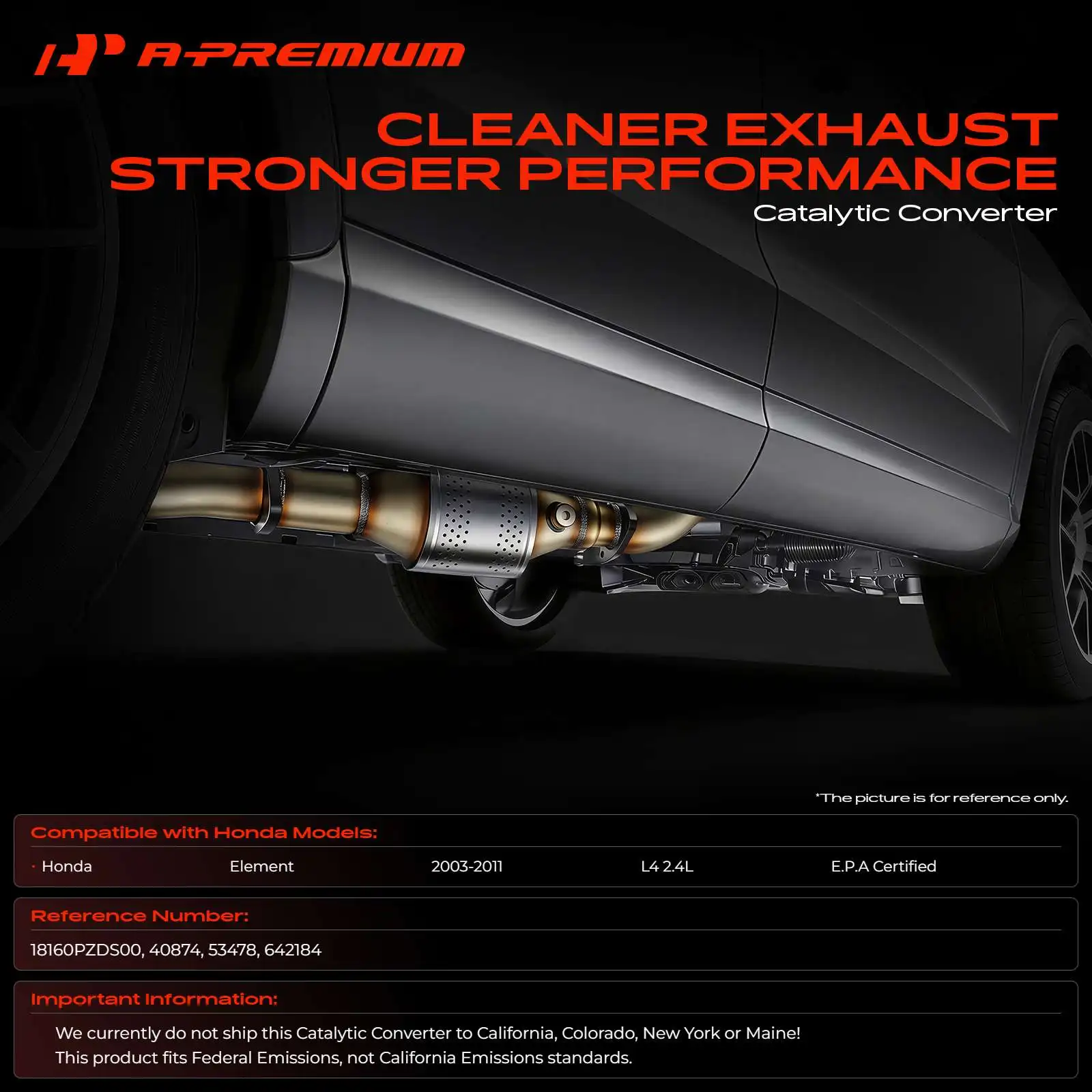 A-Premium Rear Catalytic Converter for Honda Element 2003-2011