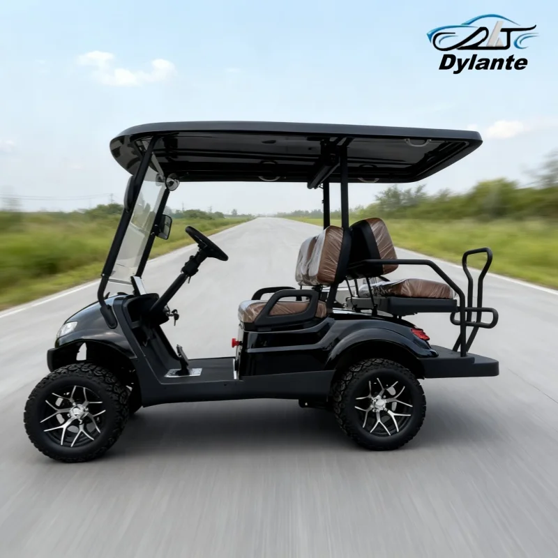 حار بيع الشارع القانوني على الطرق الوعرة الكبار أربع عجلات عربات التي تجرها الدواب الرصاص الحمضية صيانة خالية بطارية تعمل بالطاقة 4 مقعد عربة جولف كهربائية #5