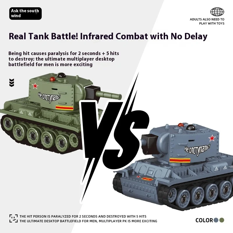 Mini RC ถังจําลองโรตารี่ป้อมปืนเดสก์ท็อป Track Combat Vehicle Remote Full Proportional รีโมทคอนโทรลรุ่นถังของเล่นของขวัญ
