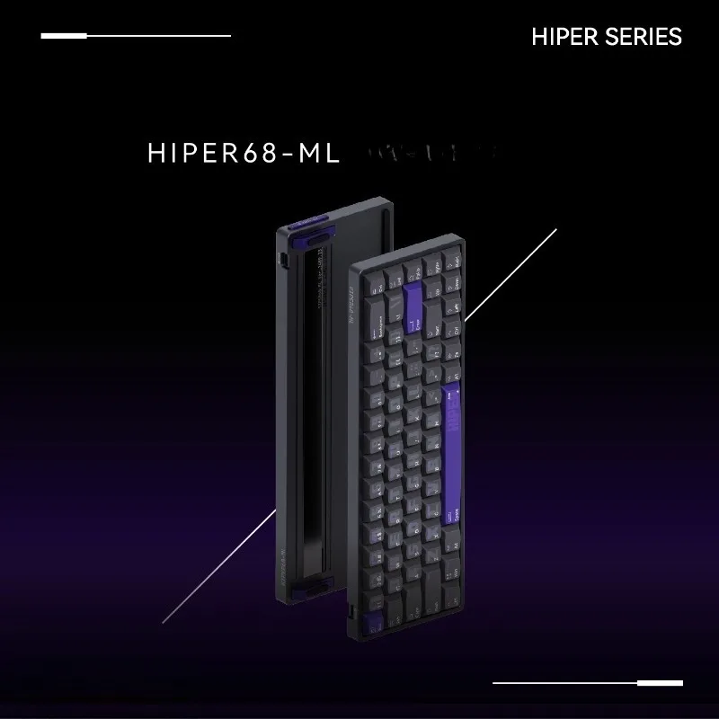 HIPER68-ML Magnetic Switch Keyboard Low Profile Customized Wired Single Mode RGB Aluminum Ergonomic Game Mechanical Keyboard