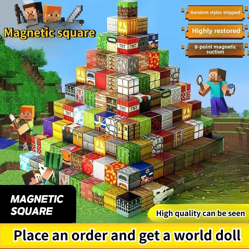 

Magnetic Building Blocks Mine World Cube Magnet World Set for Kid DIY Model Children Stem Best Montessori Sensory Toy