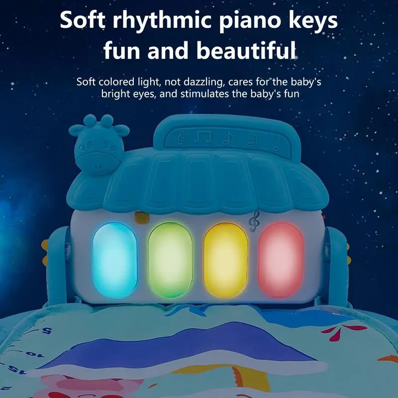 Baby Musical Play Mat Newborns Pedal Piano Play Cushion With Light Music Baby Fitness Frame Floor Mat For Toddler Piano Tummy