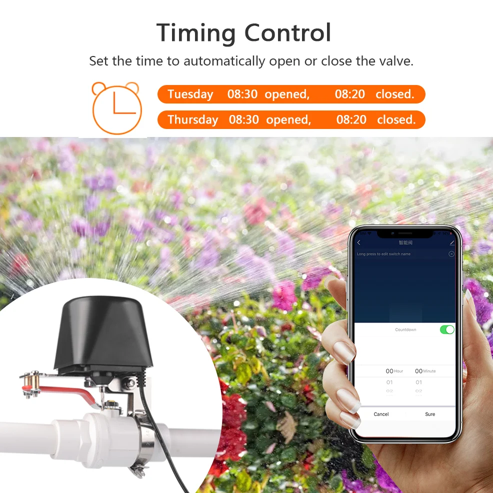 Eleopard Tuya Alexa Google Assistant Smart Wireless Control Gas Water Valve Smart Life WiFi Shut OFF Controller