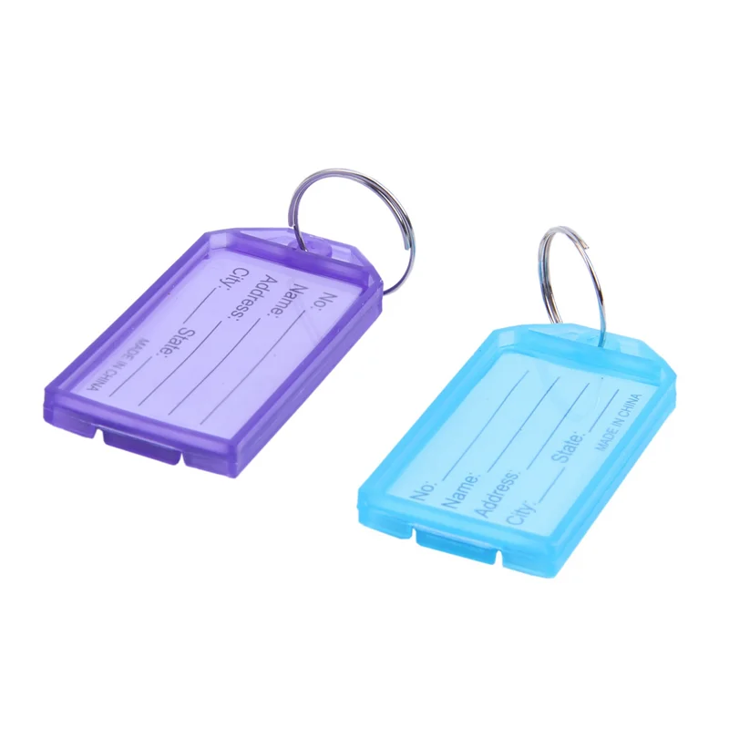 EDT-75 ชิ้นแท็กป้าย ID กุญแจพลาสติกหลากสี W 2 ซม. Dia แหวนพวงกุญแจ