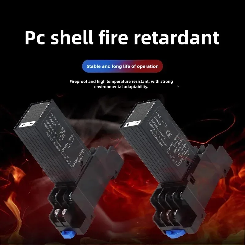 مرحل تأخير التشغيل الرقمي H3Y-2(8pin)H3Y-4(14pin) مرحل مؤقت تأخير دورة صغيرة مع مقعد Ac220v Dc12v Dc24v