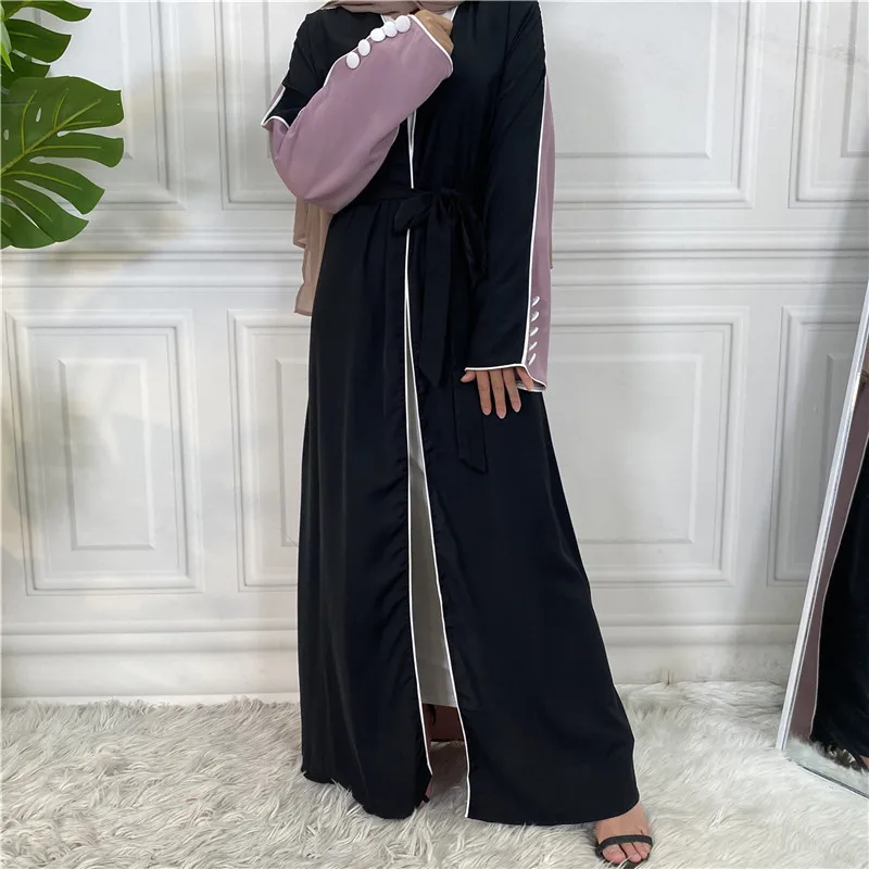 

Muslim Women Kimono Cardigan Open Abaya Islamic Clothing Arabic Robe Eid Ramadan Dress Dubai Turkey Kaftan Jalabiya Modest Gown