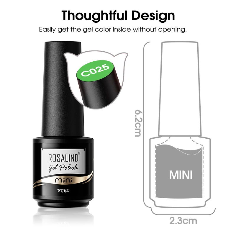 Rosalind 7Ml/15Ml Zomer Groene Gel Nagellak Semi-Permanente Nail Art Manicure Doorweekt Van Top Basis Matte Hybride Vernissen Uv-Gel