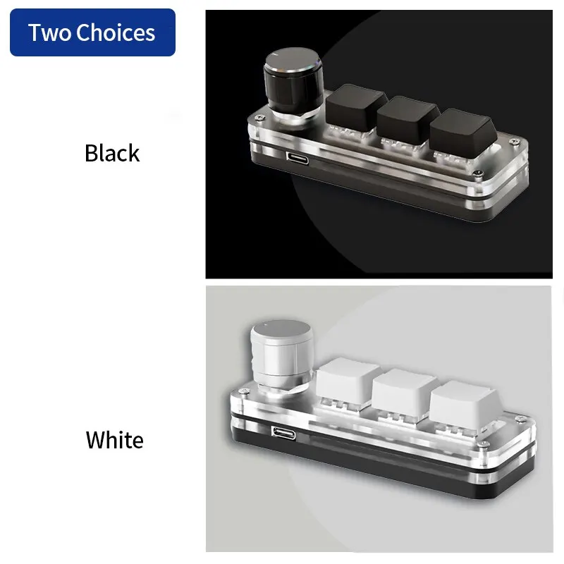 Macropad Macro mechanisch toetsenbord RGB Mini Gaming Aangepaste programmeerknop Toetsenborden Rode schakelaar 3-toetsen voor Photoshop